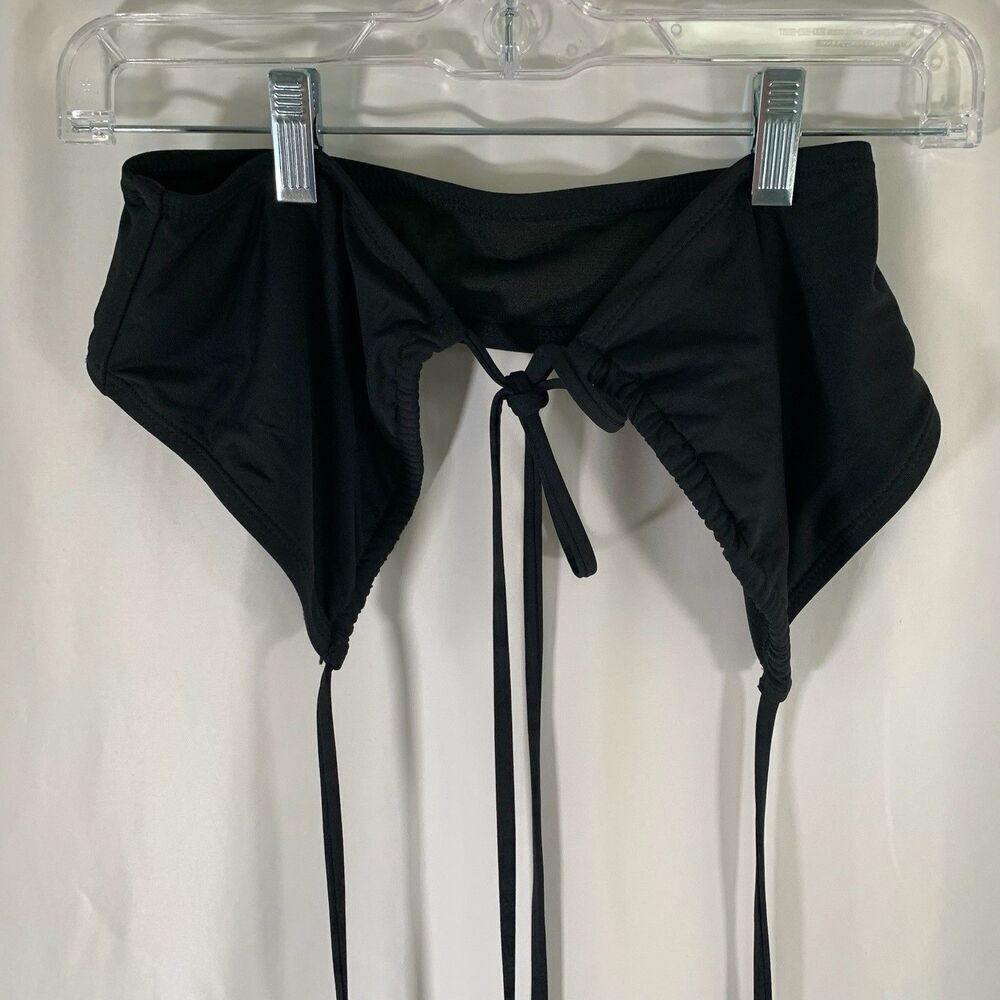 Lulu's Multiway Bikni Top Women's Small Solid Black Strappy Stretchy